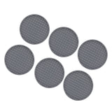 6Pcs Silicone Coaster Set Heat Resistant Prevent Slip Flexible Round Silicone Drink Coaster with Holder for Home Kitchen Grey - 45-Degree Angle