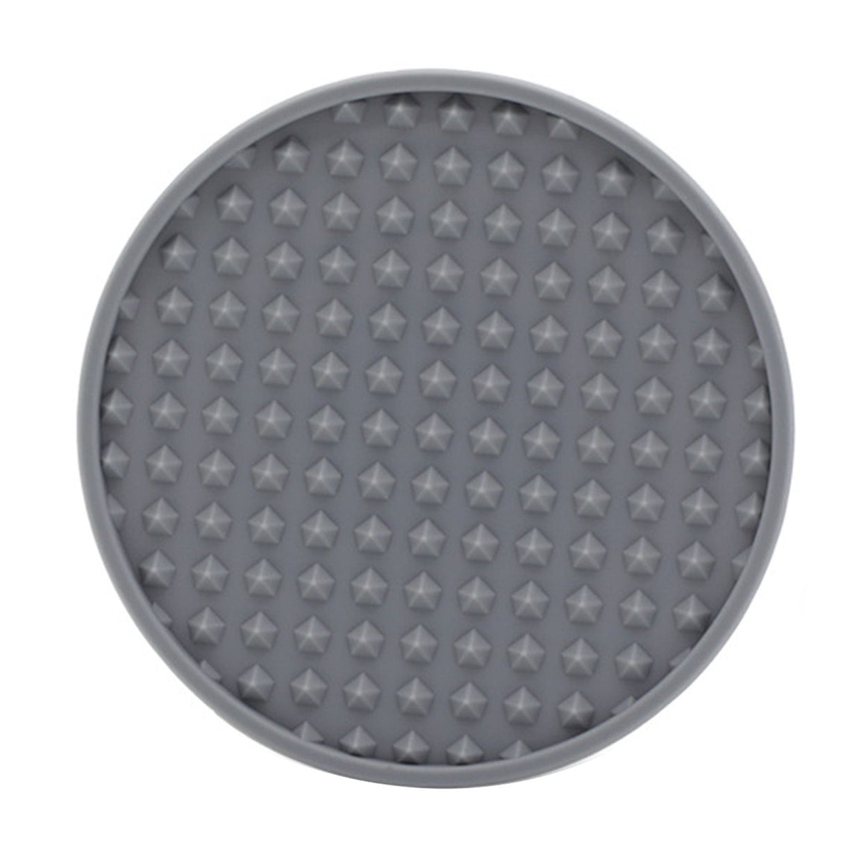 6Pcs Silicone Coaster Set Heat Resistant Prevent Slip Flexible Round Silicone Drink Coaster with Holder for Home Kitchen Grey
