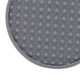 6Pcs Silicone Coaster Set Heat Resistant Prevent Slip Flexible Round Silicone Drink Coaster with Holder for Home Kitchen Grey