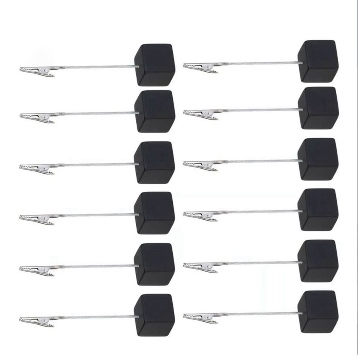 12PCS Card Holder Cube Pine Decorative Table Number Stand Memo Clip Holder for Bedside Decoration Black
