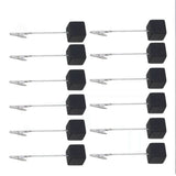 12PCS Card Holder Cube Pine Decorative Table Number Stand Memo Clip Holder for Bedside Decoration Black