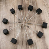 12PCS Card Holder Cube Pine Decorative Table Number Stand Memo Clip Holder for Bedside Decoration Black - Rear View