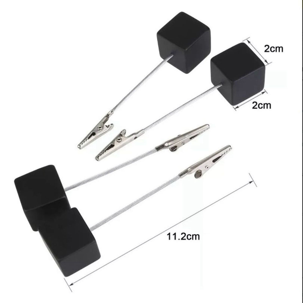12PCS Card Holder Cube Pine Decorative Table Number Stand Memo Clip Holder for Bedside Decoration Black