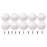 Chinese White Paper Lantern Decorative Round Paper Lanterns with 10 LED Lights for Wedding Party Christmas Party Decor