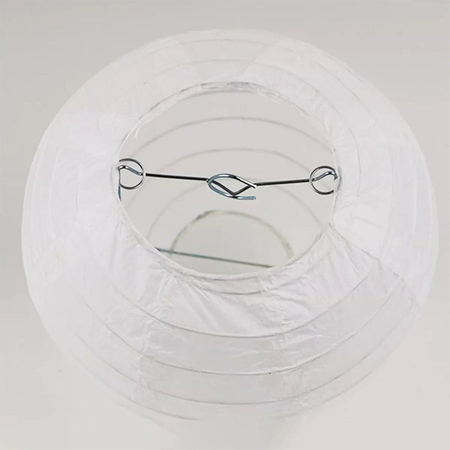 Chinese White Paper Lantern Decorative Round Paper Lanterns with 10 LED Lights for Wedding Party Christmas Party Decor
