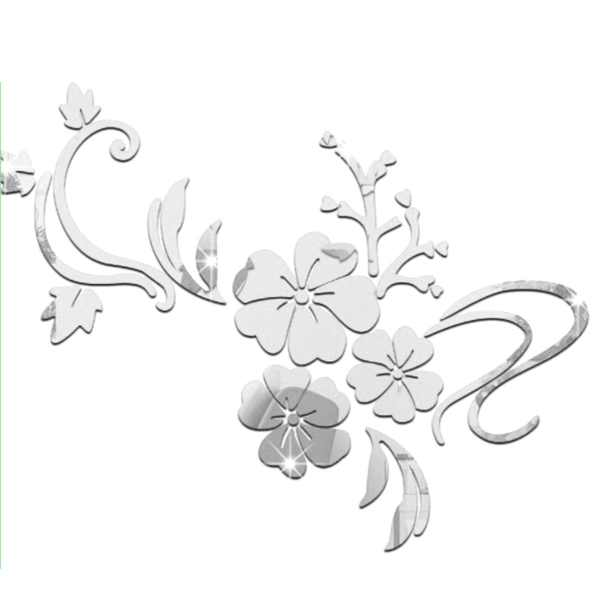 Acrylic Mirror Wall Sticker Removable 3D Wall Decal for Living Room Bedroom Bathroom Studio