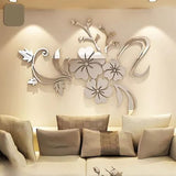 Acrylic Mirror Wall Sticker Removable 3D Wall Decal for Living Room Bedroom Bathroom Studio - Rear View