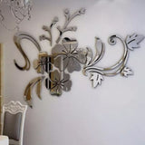 Acrylic Mirror Wall Sticker Removable 3D Wall Decal for Living Room Bedroom Bathroom Studio - Low Angle