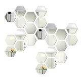 24PCS Hexagon Mirror Wall Stickers Acrylic Sticker Decoration for Home Living Room Bedroom Decor - Top-Down View