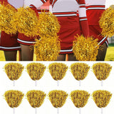 10PCS Cheerleading Pompoms with Straight Handle Reusable Flash Effect Plastic Cheering Poms Ball for Basketball Baseball