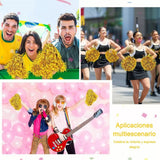 10PCS Cheerleading Pompoms with Straight Handle Reusable Flash Effect Plastic Cheering Poms Ball for Basketball Baseball - Extra Image