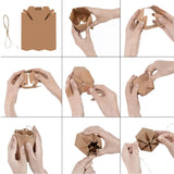 50Pcs Hexagonal Candy Treat Box Exquisite Gift Packaging Box for Wedding Birthday Party Baby Shower Brown Paper