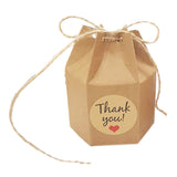 50Pcs Hexagonal Candy Treat Box Exquisite Gift Packaging Box for Wedding Birthday Party Baby Shower Brown Paper - Extra Image