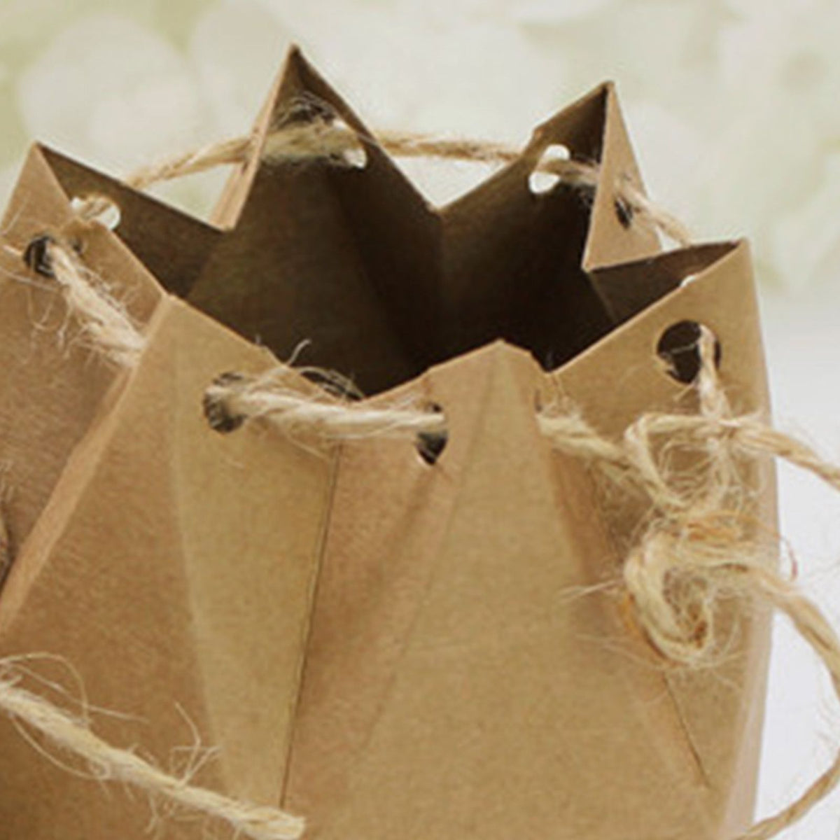 50Pcs Hexagonal Candy Treat Box Exquisite Gift Packaging Box for Wedding Birthday Party Baby Shower Brown Paper