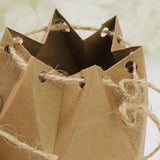 50Pcs Hexagonal Candy Treat Box Exquisite Gift Packaging Box for Wedding Birthday Party Baby Shower Brown Paper