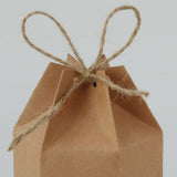 50Pcs Hexagonal Candy Treat Box Exquisite Gift Packaging Box for Wedding Birthday Party Baby Shower Brown Paper