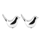 2Pcs Electroplated Ceramic Bird Decoration Nordic Style Modern Abstract Bird Figurine Home Desktop Decoration Gifts Silver Plated Large - 45-Degree Angle