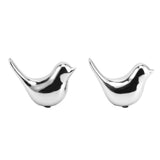 2Pcs Electroplated Ceramic Bird Decoration Nordic Style Modern Abstract Bird Figurine Home Desktop Decoration Gifts Silver Plated Large