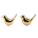 2Pcs Electroplated Ceramic Bird Decoration Nordic Style Modern Abstract Bird Figurine Home Desktop Decoration Gifts Gold Plated Large - Side View