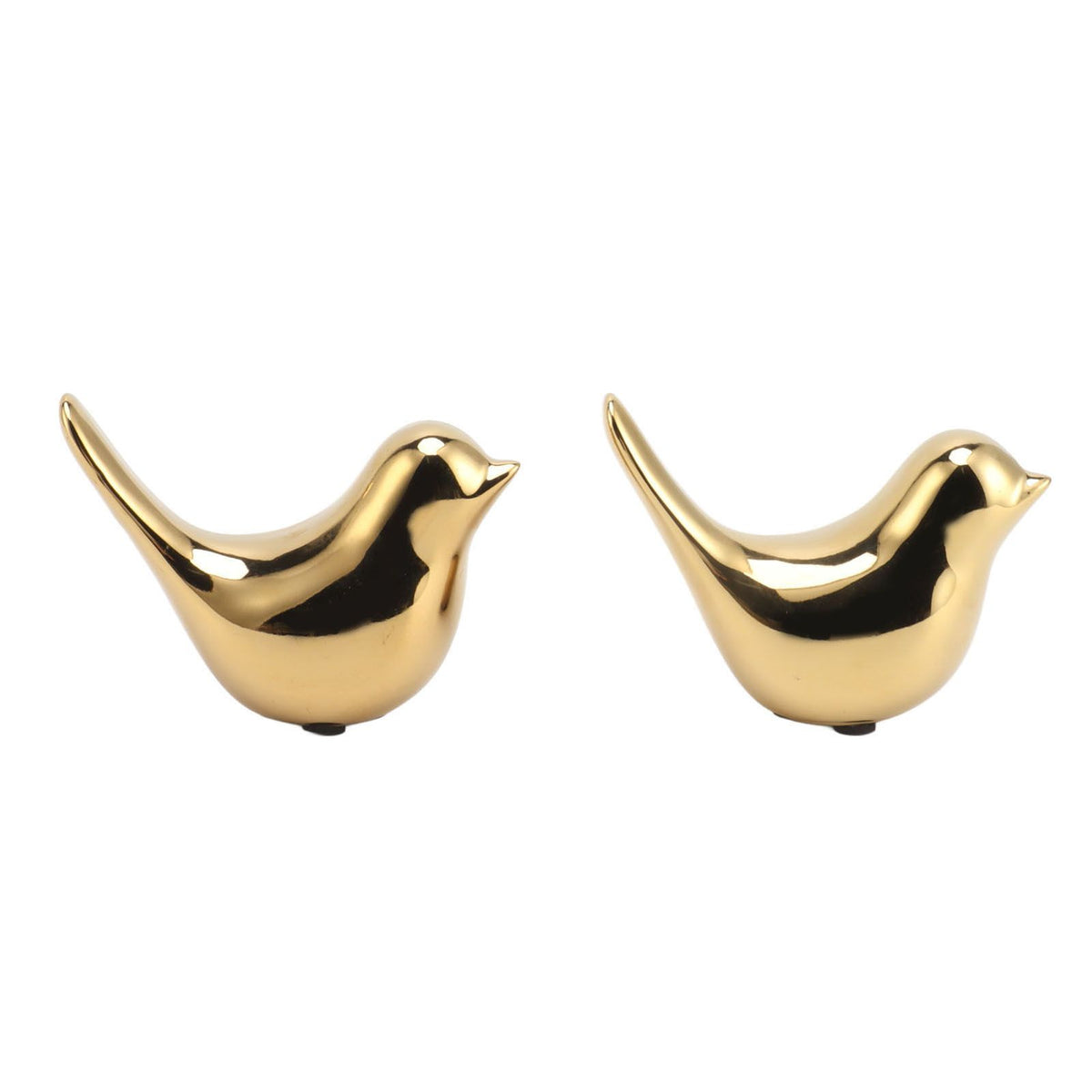 2Pcs Electroplated Ceramic Bird Decoration Nordic Style Modern Abstract Bird Figurine Home Desktop Decoration Gifts Gold Plated Large