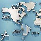 Acrylic Wall Stickers 3D World Map Wall Mirror Sticker for Office Study Living Room Bedroom Silver