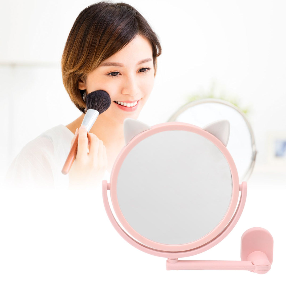 Makeup Mirror 16.5cm Diameter Clear Image Cosmetic Mirror Wall Mirror for Bathroom