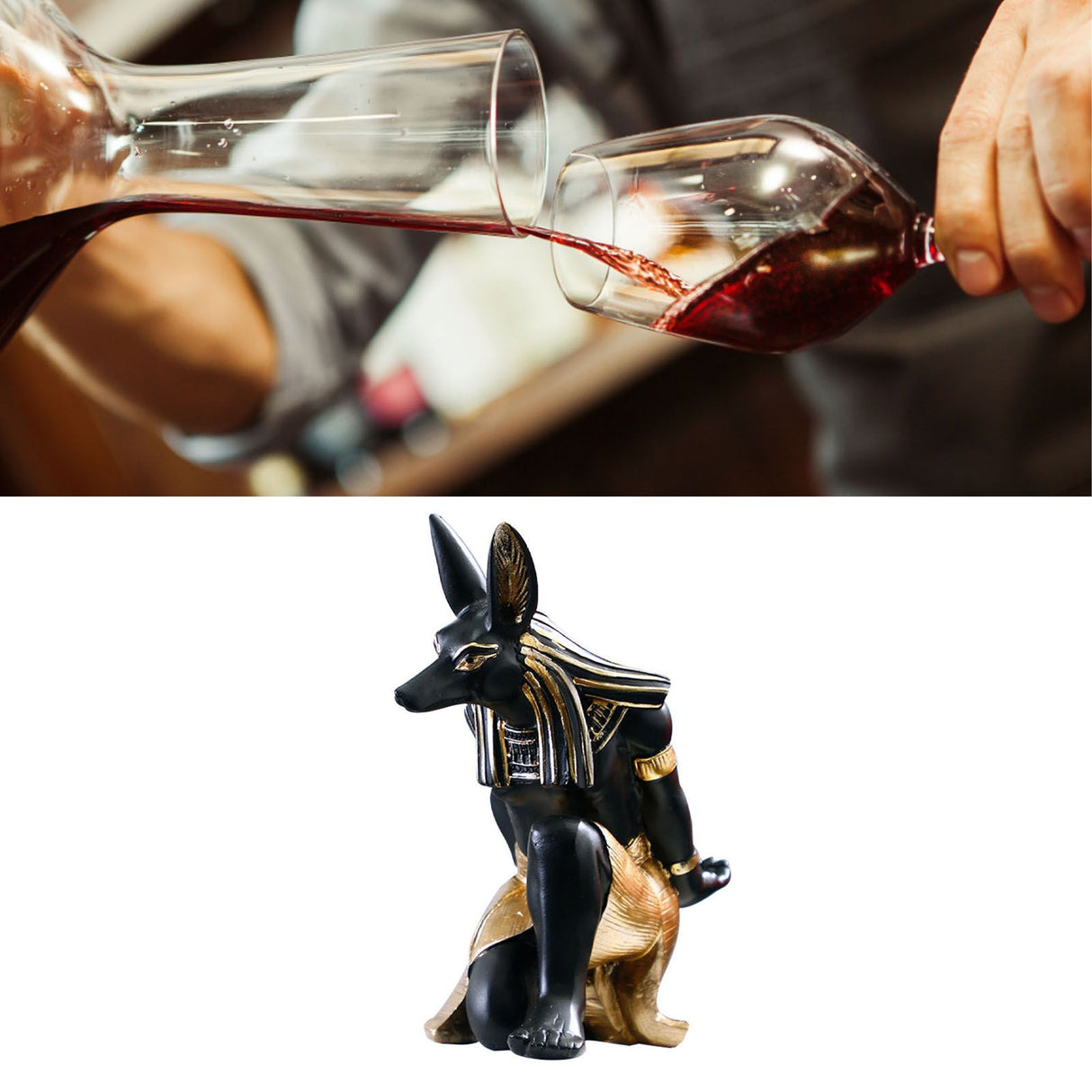 Creative Wine Rack Synthetic Resin Innovative Wine Rack Holder Single Bottle Wine Stand Table Ornament Anubis