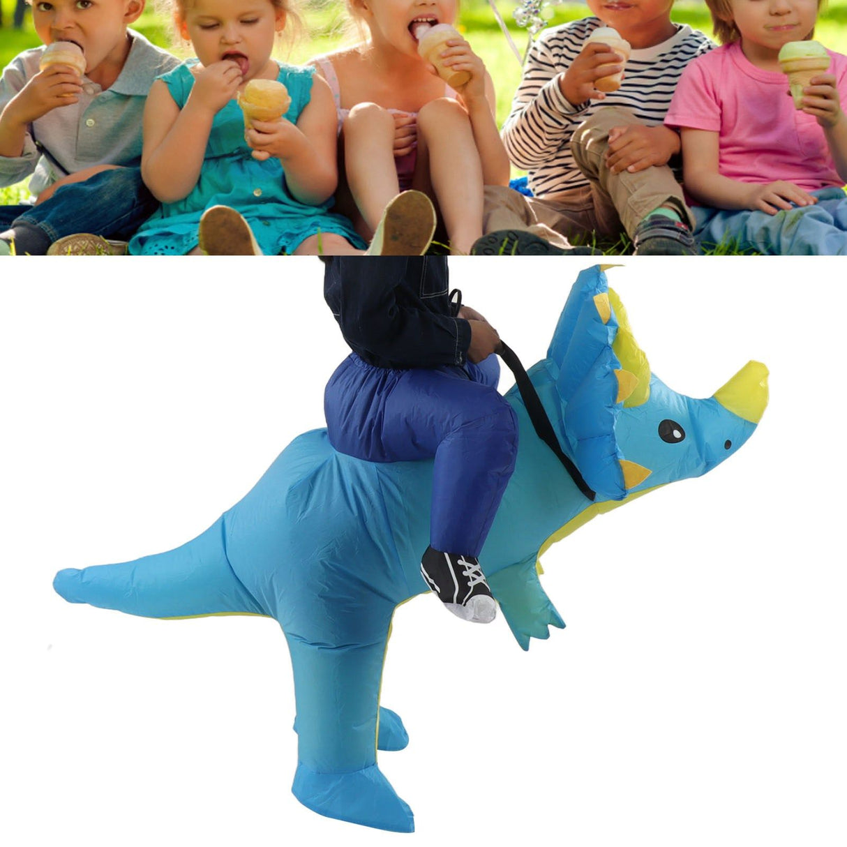 Inflatable Dinosaur Costume Halloween Cosplay Costume Party Riding Triangle Dinosaur Inflatable Doll Suit Adults 160‑190cm
