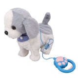 Walking and Barking Puppy Dog Toy Interactive Dancing Electronic Plush Pet with Remote Control Leash for Kids Grey