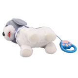 Walking and Barking Puppy Dog Toy Interactive Dancing Electronic Plush Pet with Remote Control Leash for Kids Grey - Close-Up Angle