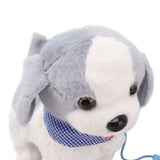 Walking and Barking Puppy Dog Toy Interactive Dancing Electronic Plush Pet with Remote Control Leash for Kids Grey