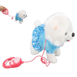 Electronic Plush Dog Interactive Puppy Singing Walking Toy with Remote Control Leash Kids Toddler Birthday Gifts Blue - Low Angle
