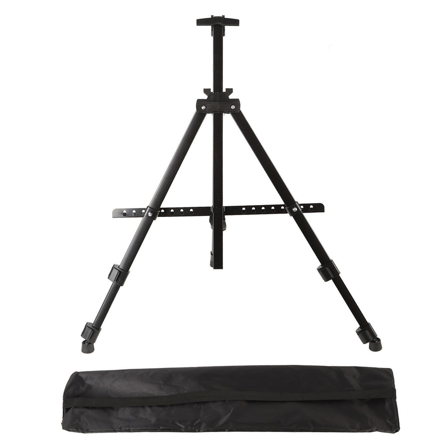 Artist Easel Stand Ferroalloy Adjustable Folding Tripod Display Easel for Drawing Painting Black