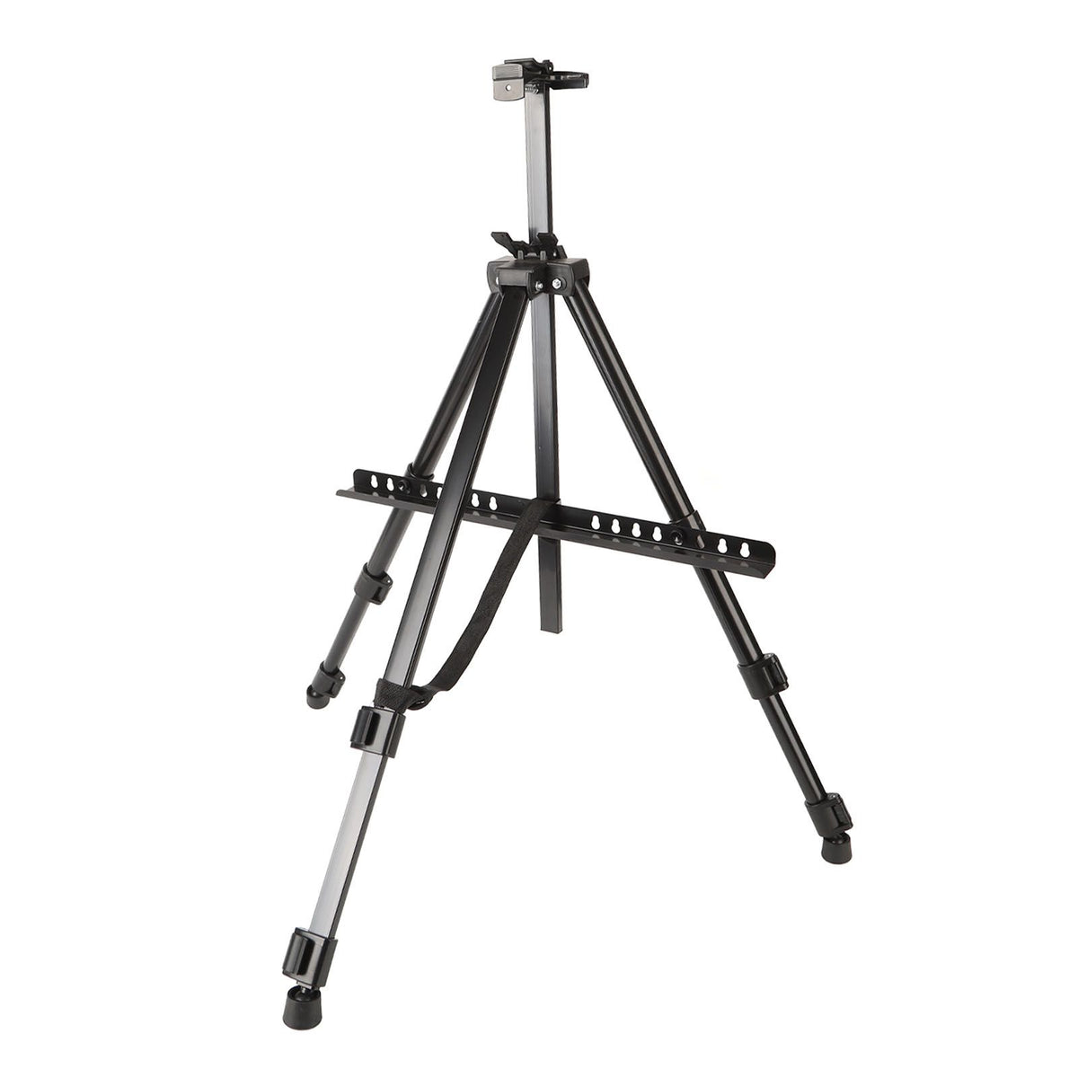 Artist Easel Stand Ferroalloy Adjustable Folding Tripod Display Easel for Drawing Painting Black