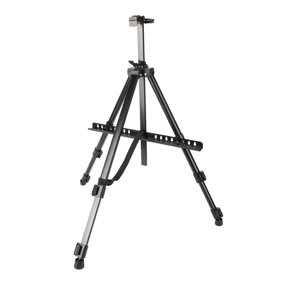 Artist Easel Stand Ferroalloy Adjustable Folding Tripod Display Easel for Drawing Painting Black