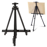 Artist Easel Stand Ferroalloy Adjustable Folding Tripod Display Easel for Drawing Painting Black - Extra Image