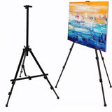 Artist Easel Stand Ferroalloy Adjustable Folding Tripod Display Easel for Drawing Painting Black - Extra Image