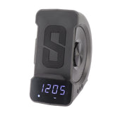 3 in 1 Bluetooth Speaker PC ABS Alarm Clock with Wireless Charging for Bedside 10W Grey - Front View