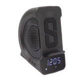 3 in 1 Bluetooth Speaker PC ABS Alarm Clock with Wireless Charging for Bedside 10W Grey - Top-Down View
