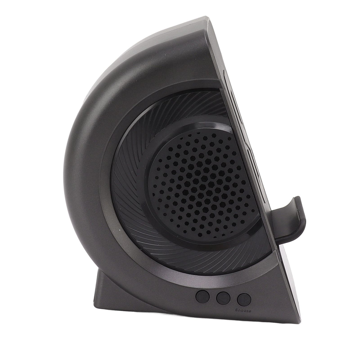 3 in 1 Bluetooth Speaker PC ABS Alarm Clock with Wireless Charging for Bedside 10W Grey