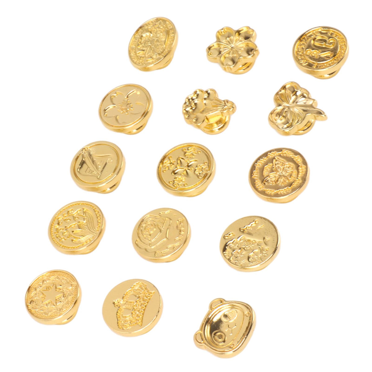 15pcs Wax Sealing Stamp Set Creative Special Shaped Sealing Wax Stamp Heads for Cards Envelopes Invitations Gift Packaging