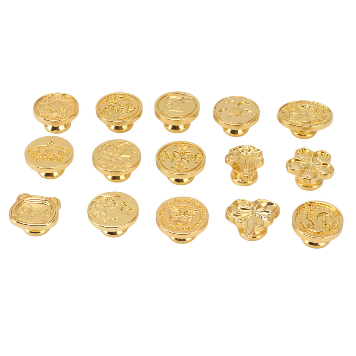15pcs Wax Sealing Stamp Set Creative Special Shaped Sealing Wax Stamp Heads for Cards Envelopes Invitations Gift Packaging