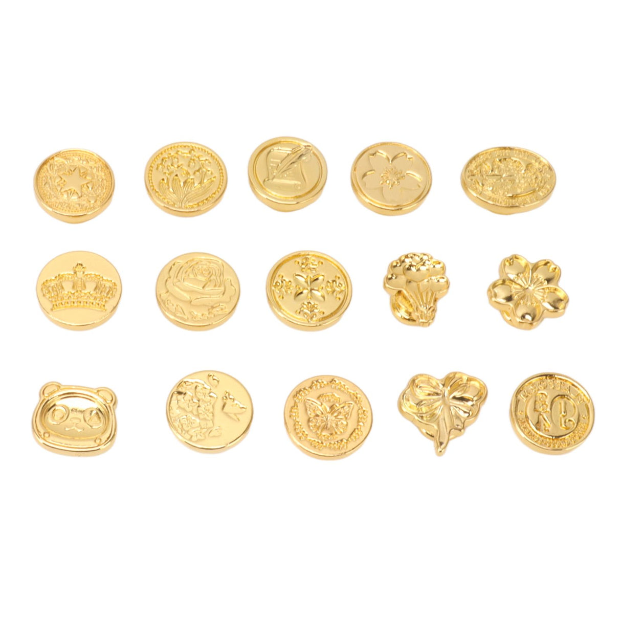 15pcs Wax Sealing Stamp Set Creative Special Shaped Sealing Wax Stamp Heads for Cards Envelopes Invitations Gift Packaging