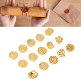 15pcs Wax Sealing Stamp Set Creative Special Shaped Sealing Wax Stamp Heads for Cards Envelopes Invitations Gift Packaging