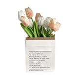 Artificial Flowers Tulipa Style Fine Details Colorfast Vibrant Colors Plastic Flowers for Office Living Room Photography White and Champagne