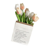 Artificial Flowers Tulipa Style Fine Details Colorfast Vibrant Colors Plastic Flowers for Office Living Room Photography White and Champagne - Front View