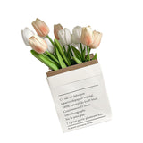 Artificial Flowers Tulipa Style Fine Details Colorfast Vibrant Colors Plastic Flowers for Office Living Room Photography White and Champagne