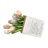 Artificial Flowers Tulipa Style Fine Details Colorfast Vibrant Colors Plastic Flowers for Office Living Room Photography White and Champagne
