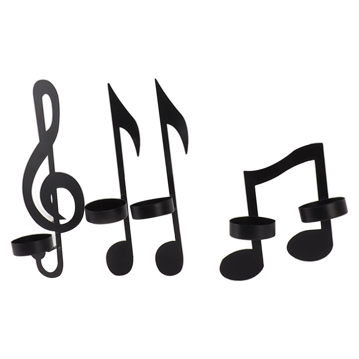 4Pcs Unique Iron Black Music Note Wall Sconce Candle Holder Wall Mount Hanging Tea Light Candle Decor