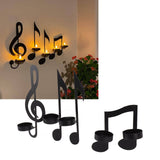 4Pcs Unique Iron Black Music Note Wall Sconce Candle Holder Wall Mount Hanging Tea Light Candle Decor - Extra Image